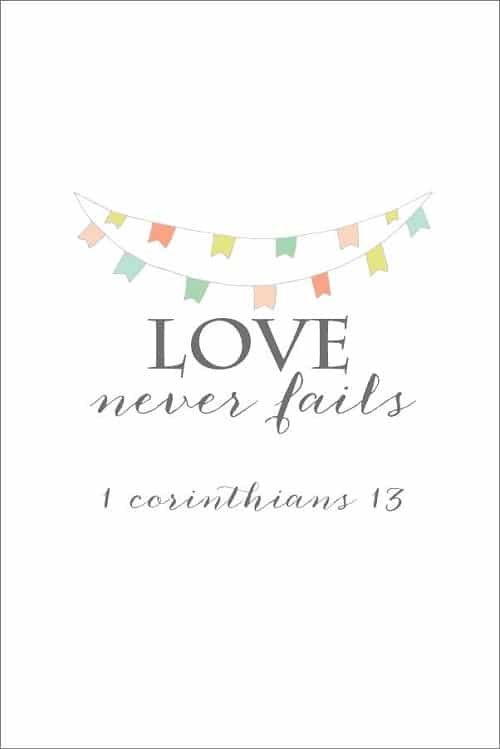 Love never fails Bible quotes